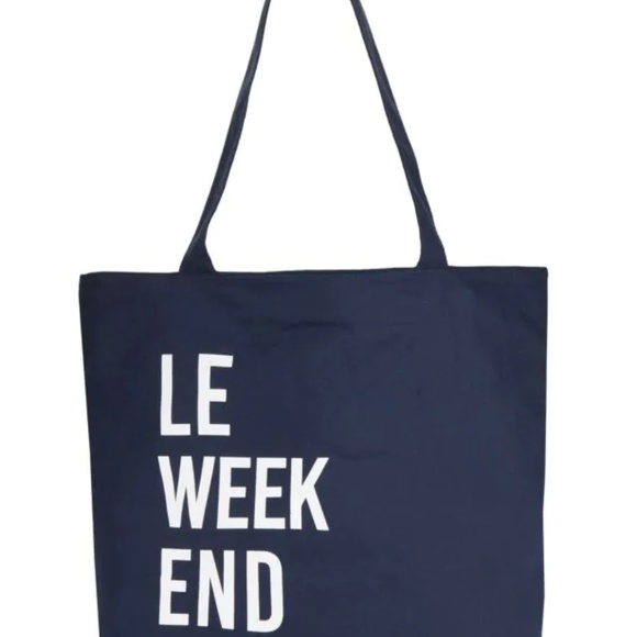 Jade & Deer Le Weekend Cotton Tote Bag Large Navy - Picture 3 of 6